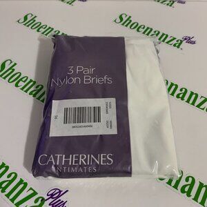 Catherines Brief Panties Underwear 3 Nylon Pack White Plus Size 16 or 6X